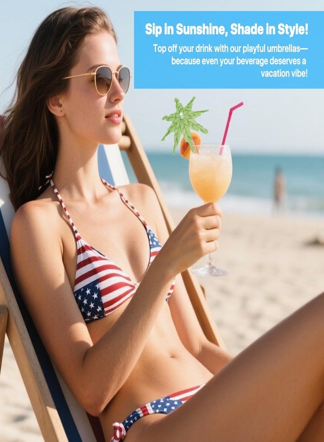 WELLFAR 【150 PCS - 3 Styles】Cocktail Umbrellas Picks, Mini Drink Umbrella Toothpicks for Tropical Tiki Hawaiian Luau Party, Tiny Paper Parasol for Drink Garnish, Decoration, Beverage Sticks, Cupcake Topper. - Image 4